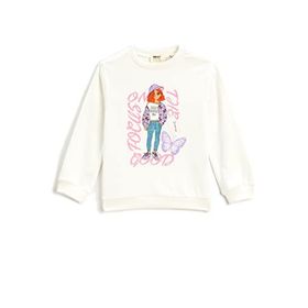 Koton 002 Dinozor Baskılı Bisiklet Yaka Ekru 9/10 Yaş Erkek Çocuk Sweatshirt