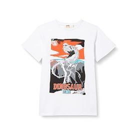Koton 002 Erkek Çocuk Ekru Yuvarlak Yaka Kısa Kollu Dinozor Baskılı T-shirt