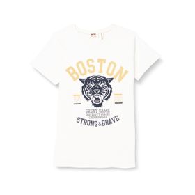 Koton 002 Erkek Çocuk Kaplan Baskılı Kısa Kollu Bisiklet Yaka Pamuklu Ekru T-shirt