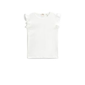 Koton 002 Kız Çocuk Basic Fırfırlı Kolsuz Ekru