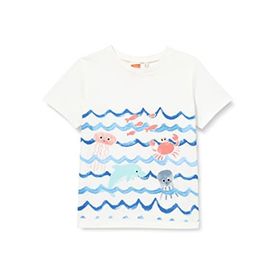 Koton 021 Erkek Bebek Ekru Bisiklet Yaka Kısa Kollu Baskılı T-shirt