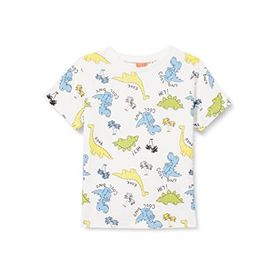 Koton 03E Erkek Bebek Ekru Desenli Dinazor Baskılı Bisiklet Yaka T-shirt