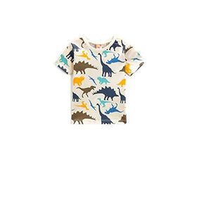 Koton 03H Erkek Bebek Bej Desenli Dinazor Baskılı Bisiklet Yaka T-shirt