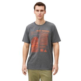Koton 045 Antrasit Bisiklet Yaka Kısa Kollu Baskılı Erkek T-shirt