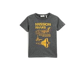 Koton 045 Erkek Çocuk Pamuklu Baskılı Kısa Kollu Antrasit T-shirt