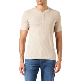 Koton 050 Bej Basic Hakim Yaka Düğmeli Dar Kesim Kısa Kollu Erkek T-shirt