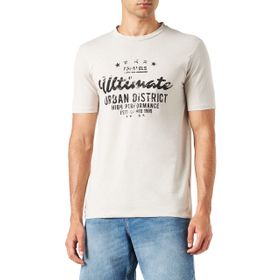 Koton 050 Bej Bisiklet Yaka Kısa Kollu Baskılı Erkek T-shirt