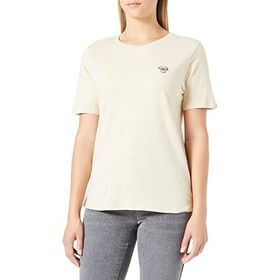 Koton 050 Kadın Bej Kısa Kollu Bisiklet Yaka Koala İşlemeli T-shirt