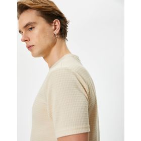 Koton 059 Bisiklet Yaka Kısa Kollu Basic Bej Erkek T-shirt