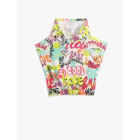 Koton 0D1 Kız Çocuk Ekru Desenli Mickey Mouse Lisanslı Sweatshirt