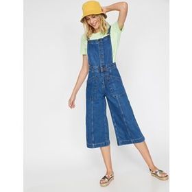 Koton 0KAK47906ODBLK Cep Detaylı Jean Kadın Tulum