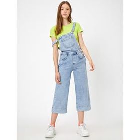 Koton 0KAK47906ODBLK Cep Detaylı Jean Kadın Tulum