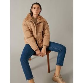 Koton 0KAL08215OW999 Suni Kürk Detayli Sisme Kadın Mont