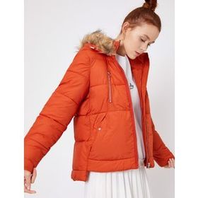 Koton 0KAL08215OW999 Suni Kürk Detayli Sisme Kadın Mont
