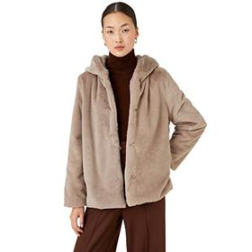 Koton 0KAL58226OW993 Kapüsonlu Peluş Kadın Mont