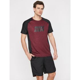 Koton 0KAM11636CK Bordo Yazili Baskili Erkek T-Shirt