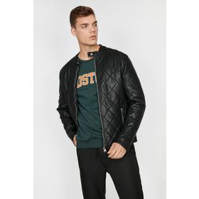Koton 0KAM24622OW999 Deri Görünümlü Erkek Mont