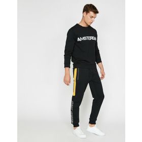 Koton 0KAM41006MK999 Siyah Erkek Sweatshirt