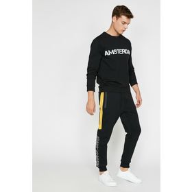 Koton 0KAM41006MK999 Siyah Erkek Sweatshirt
