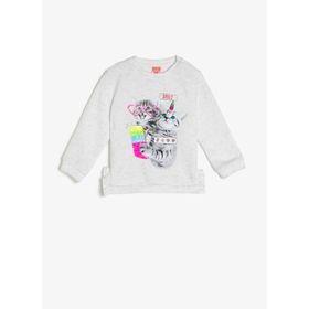 Koton 0KMG19615ZK002 Ekru Kız Çocuk Sweatshirt