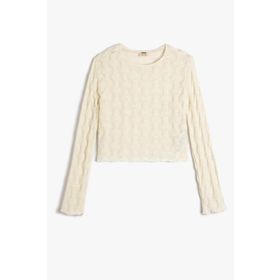 Koton 0KMG19615ZK002 Ekru Kız Çocuk Sweatshirt