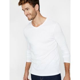 Koton 0KTK12085SK Sarı Bisiklet Yaka Kadın T-shirt