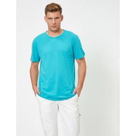 Koton 0KTK12085SK Sarı Bisiklet Yaka Kadın T-shirt