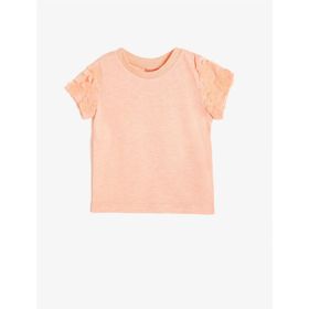 Koton 0KTK12085SK Sarı Bisiklet Yaka Kadın T-shirt