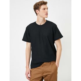 Koton 0KTK12085SK Sarı Bisiklet Yaka Kadın T-shirt