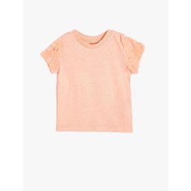 Koton 0KTK12085SK Sarı Bisiklet Yaka Kadın T-shirt