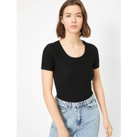 Koton 0YAK13299EK999 Bisiklet Yaka Kadın T-Shirt