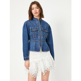 Koton 0YAK57344MDMID Pocket Detailed Kadın Jean Jacket
