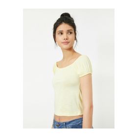 Koton 0YAL18068UK151 Oyuk Yaka Kadın T-shirt