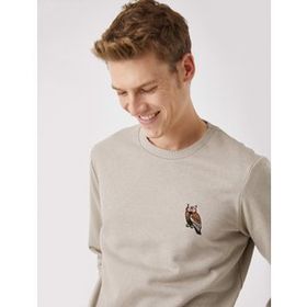 Koton 0YAL68017UK001 Yüksek Yaka Uzun Kollu Yazılı Baskılı Kadın Sweatshirt