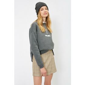 Koton 0YAL68059IK Gri Kadın Sweatshirts