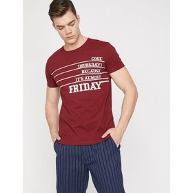Koton 0YAM11252CK01V Yazili Baskili Erkek T-Shirt