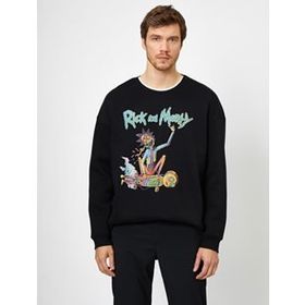 Koton 0YAM71503CK725 Rick and Morty Lisanslı Baskılı Erkek Sweatshirt