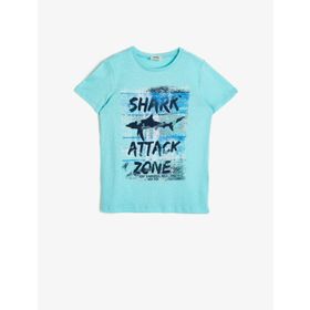 Koton 0YKB16050OK660 Baskılı Pamuklu Kısa Kollu Bisiklet Yaka Erkek Çocuk T-Shirt