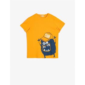 Koton 0YKB16050OK660 Baskılı Pamuklu Kısa Kollu Bisiklet Yaka Erkek Çocuk T-Shirt