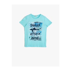 Koton 0YKB16050OK660 Baskılı Pamuklu Kısa Kollu Bisiklet Yaka Erkek Çocuk T-Shirt