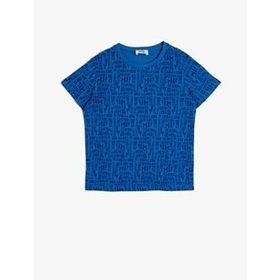 Koton 0YKB16050OK660 Baskılı Pamuklu Kısa Kollu Bisiklet Yaka Erkek Çocuk T-Shirt