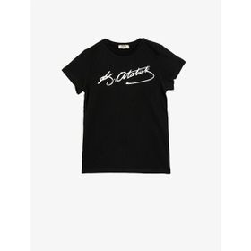 Koton 0YKG17313AK999 Atatürk Imzasi Baskılı Bisiklet Yaka Çocuk Kız T-shirt