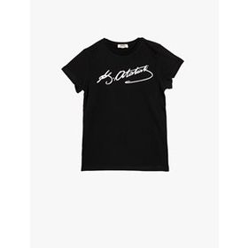 Koton 0YKG17313AK999 Atatürk Imzasi Baskılı Bisiklet Yaka Çocuk Kız T-shirt