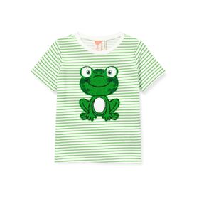 Koton 120 Erkek Bebek Deve Tüyü Bisiklet Yaka Hayvan İşlemeli Çizgili T-shirt