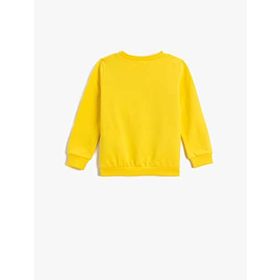 Koton 151 Erkek Bebek Sarı Dinozor Baskılı Uzun Kollu Bisiklet Yaka Sweatshirt