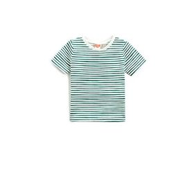 Koton 15K Erkek Bebek Yeşil Çizgili Bisiklet Yaka Kısa Kollu Çizgili T-shirt