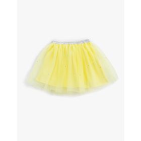 Koton 173 Kız Çocuk Tütü Mini Parıltılı Astarlı Beli Lastikli Sarı Etek