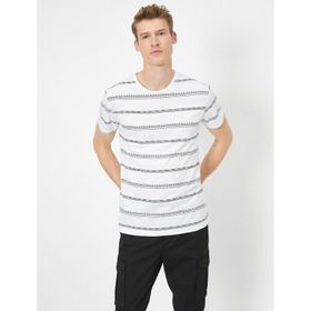 Koton 1KAL18839IKV44 Çizgili Kadın T-Shirt