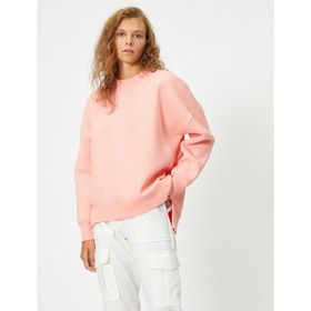 Koton 1KAL68195OK Pembe Bisiklet Yaka Uzun Kollu Basic Kadın Sweatshirt