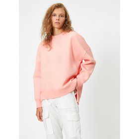 Koton 1KAL68195OK Pembe Bisiklet Yaka Uzun Kollu Basic Kadın Sweatshirt